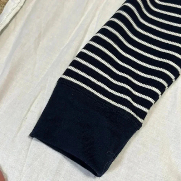 Lands End Striped Blue /White Henley Mems Xl/T 46-48 - Picture 4 of 5